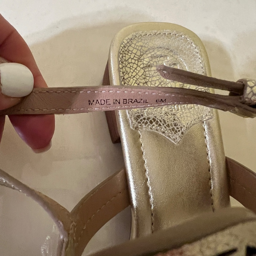 Tory Burch Miller 30MM Slingback Heel Sandal Leather Spark Gold Size 6 - Picture 15 of 16